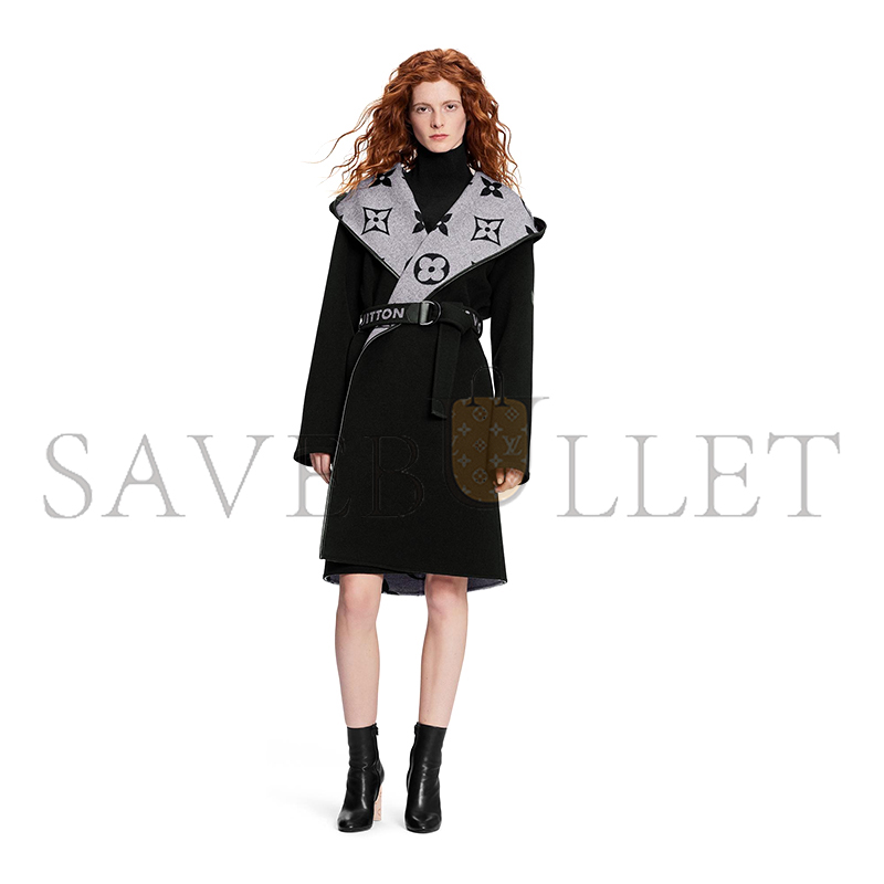 LOUIS VUITTON BELTED DOUBLE FACE HOODED WRAP COAT 1A945S
